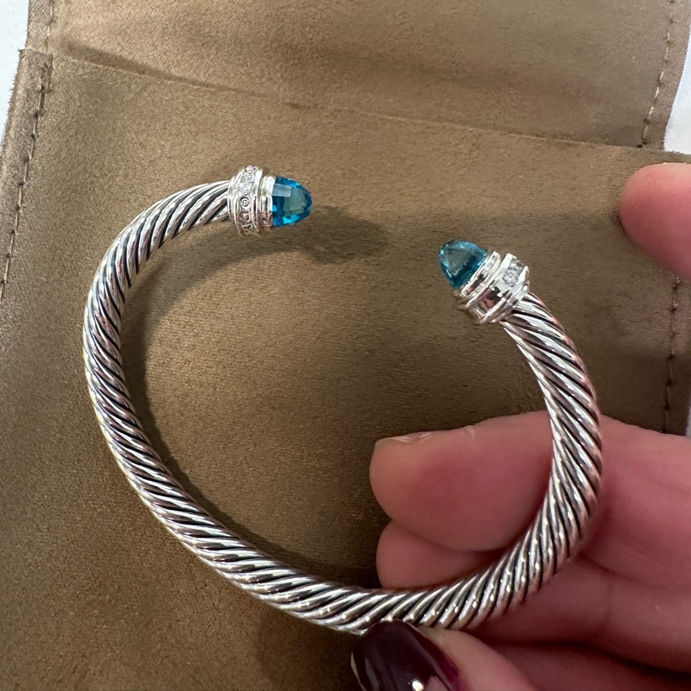 David yurman 5mm cable blue topaz
